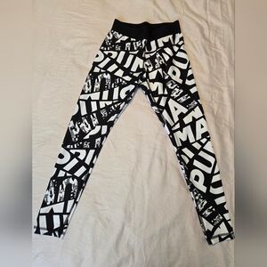 PUMA Black and White Graphic Leggings